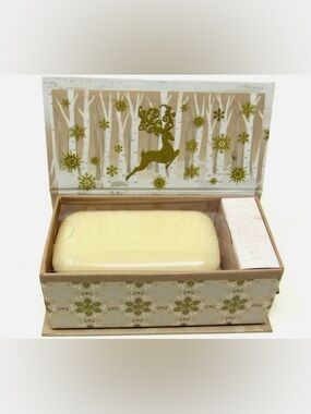 Punch Studio Orange Clove Reindeer themed music box soap Christmas keepsake gift